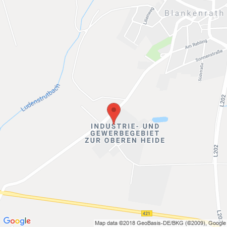Position der Autogas-Tankstelle: Raiffeisen-bezugs- Und Absatzgenossenschaft Eg Kirchberg in 56865, Blankenrath