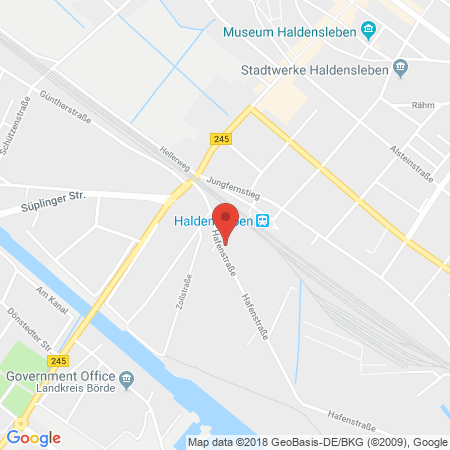 Position der Autogas-Tankstelle: Raiffeisen Tankstelle in 39340, Haldensleben