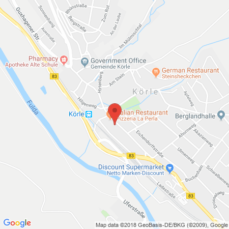 Position der Autogas-Tankstelle: Q1 Tankstelle in 34327, Körle