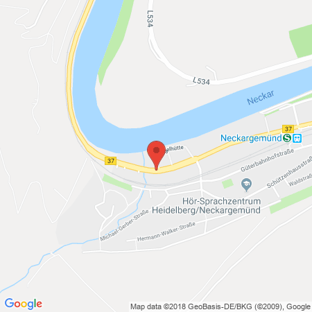Position der Autogas-Tankstelle: Esso Tankstelle in 69151, Neckargemuend