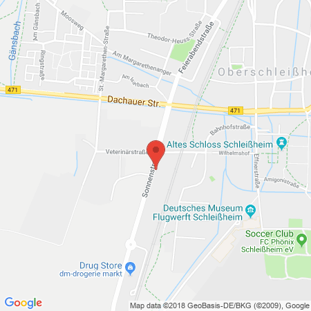 Position der Autogas-Tankstelle: Esso Tankstelle in 85764, Oberschleissheim