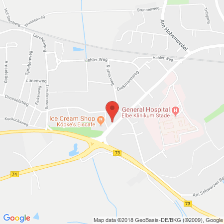 Position der Autogas-Tankstelle: Shell Tankstelle in 21682, Stade