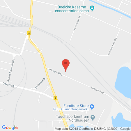 Position der Autogas-Tankstelle: Greenline Nordhausen in 99734, Nordhausen