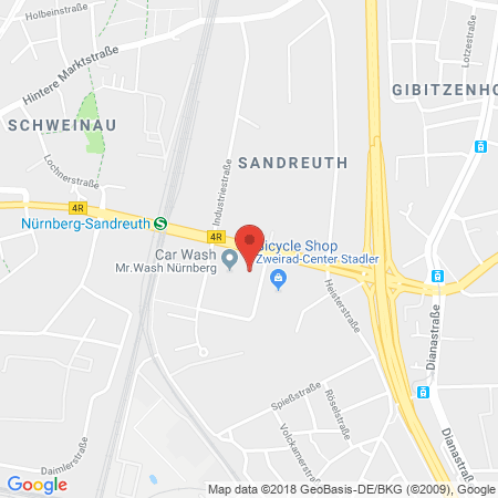 Position der Autogas-Tankstelle: Nürnberg in 90441, Nürnberg