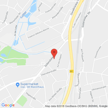 Position der Autogas-Tankstelle: Aral Tankstelle in 33649, Bielefeld