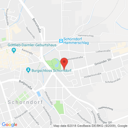 Position der Autogas-Tankstelle: Baywa Tankstelle in 73614, Schorndorf