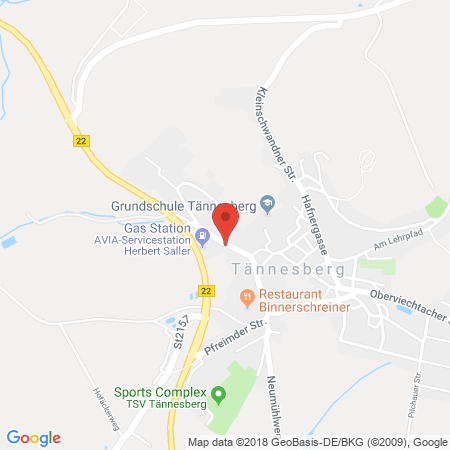 Standort der Autogas Tankstelle: AVIA-Servicestation Herbert Saller in 92723, Tännesberg