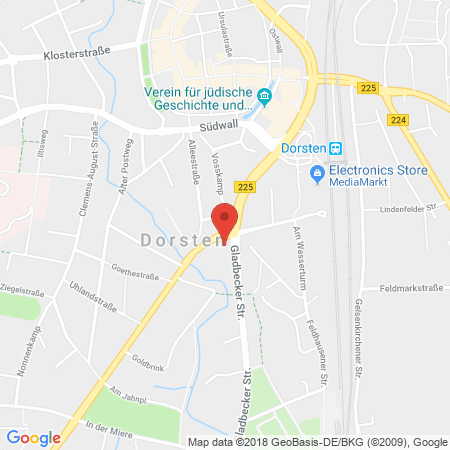 Position der Autogas-Tankstelle: Dorsten, Gladbeckerstr. 10 in 46282, Dorsten