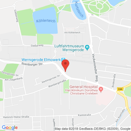 Position der Autogas-Tankstelle: Shell Tankstelle in 38855, Wernigerode
