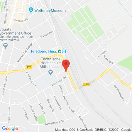 Position der Autogas-Tankstelle: JET Tankstelle in 61169, Friedberg