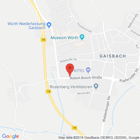 Position der Autogas-Tankstelle: AVIA Tankstelle in 74653, Gaisbach