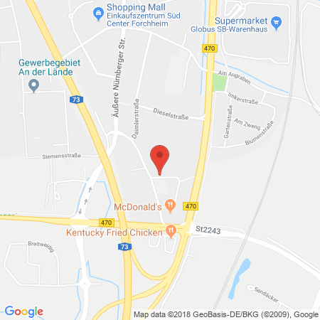 Standort der Autogas Tankstelle: Auto Schmidt GmbH in 91301, Forchheim