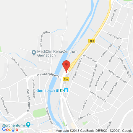 Position der Autogas-Tankstelle: Shell Tankstelle in 76593, Gernsbach