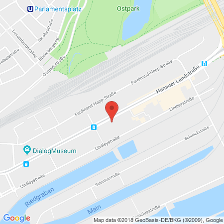Position der Autogas-Tankstelle: Esso Tankstelle in 60314, Frankfurt