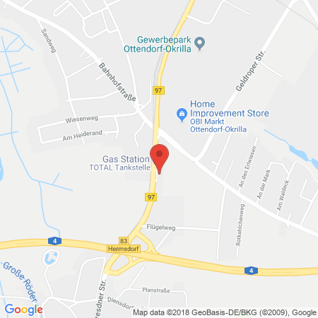 Position der Autogas-Tankstelle: Total Ottendorf-okrilla in 01458, Ottendorf-okrilla