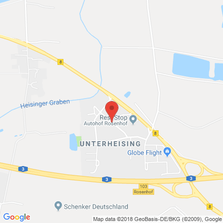 Position der Autogas-Tankstelle: Autohof Rosenhof in 93092, Barbing