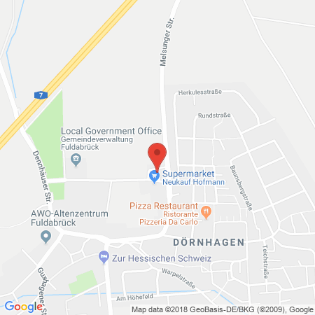 Position der Autogas-Tankstelle: Honsel Ts Dörnhagen in 34277, Fuldabrück - Dörnhagen