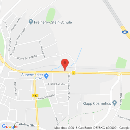 Position der Autogas-Tankstelle: Esso Tankstelle in 37235, Hessisch Lichtenau