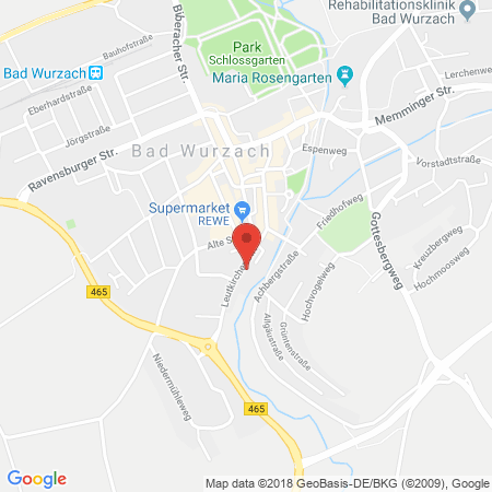 Position der Autogas-Tankstelle: Aral Tankstelle in 88410, Bad Wurzach