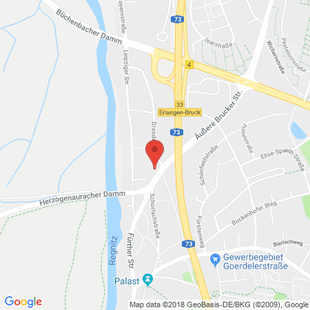 Position der Autogas-Tankstelle: Supol Tankstelle in 91058, Erlangen