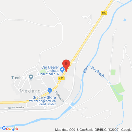 Position der Autogas-Tankstelle: Autohaus Bundenthal in 67744, Medard