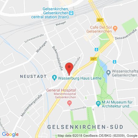 Position der Autogas-Tankstelle: Shell Tankstelle in 45879, Gelsenkirchen