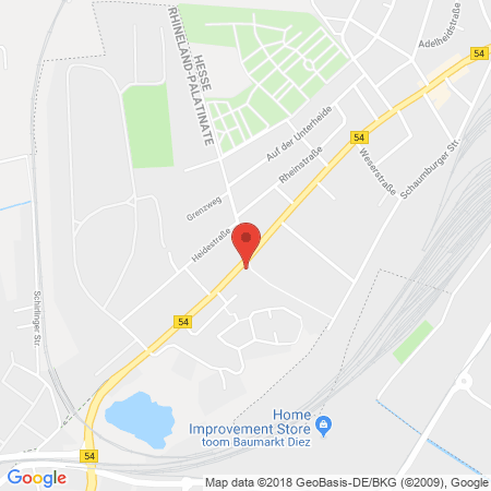 Position der Autogas-Tankstelle: AVIA Tankstelle in 65582, Diez