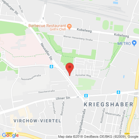 Position der Autogas-Tankstelle: Esso Tankstelle in 86156, Augsburg