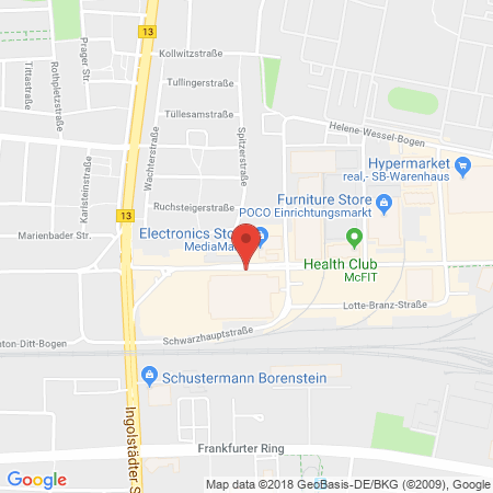 Standort der Autogas Tankstelle: Real-Tankstelle in 80939, München
