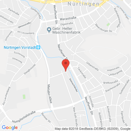 Position der Autogas-Tankstelle:  Freie Tankstelle + Autohaus Deininger GmbH in 72622, Nürtingen