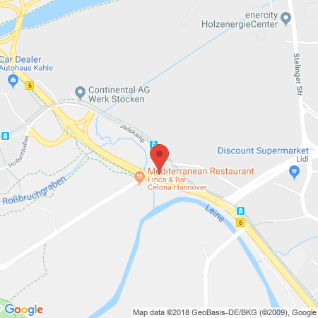 Position der Autogas-Tankstelle: Shell Tankstelle in 30419, Hannover