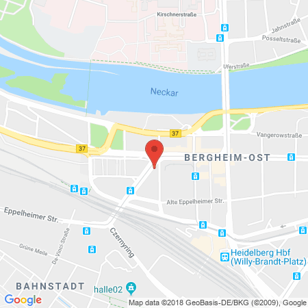 Position der Autogas-Tankstelle: Total Heidelberg in 69115, Heidelberg