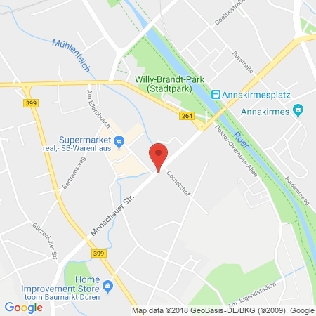 Position der Autogas-Tankstelle: Star Tankstelle in 52355, Dueren