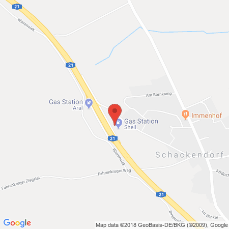 Position der Autogas-Tankstelle: Shell Tankstelle in 23795, Schackendorf