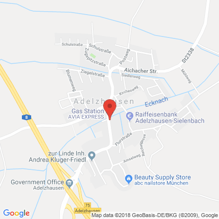Position der Autogas-Tankstelle: AVIA Tankstelle in 86559, Adelzhausen