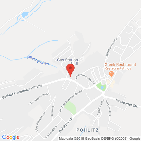 Position der Autogas-Tankstelle: Shell Tankstelle in 07973, Greiz