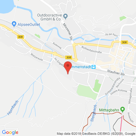 Position der Autogas-Tankstelle: V-markt Immenstadt in 87509, Immenstadt
