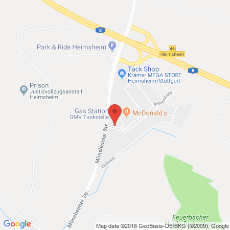 Position der Autogas-Tankstelle: OMV Tankstelle in 71296, Heimsheim