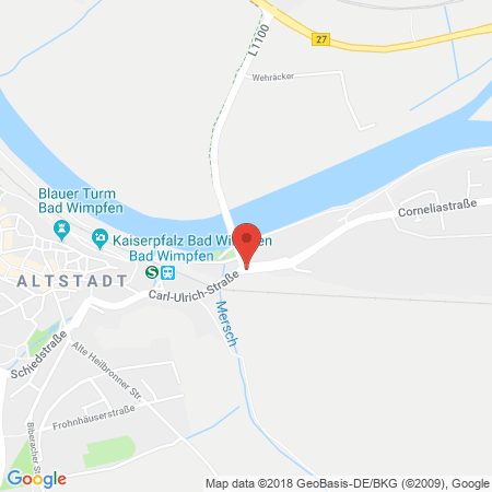 Position der Autogas-Tankstelle: Andreas Klenk GmbH in 74206, Bad Wimpfen