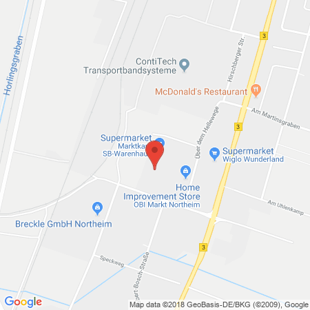 Position der Autogas-Tankstelle: Tankstelle Am Marktkauf in 37154, Northeim