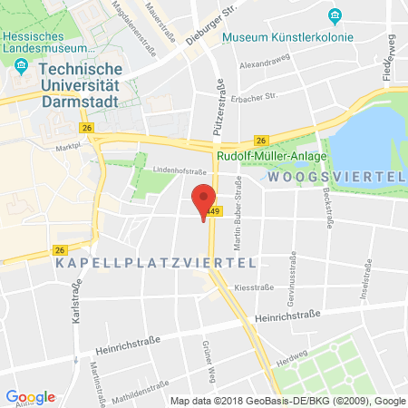 Position der Autogas-Tankstelle: Calpam Tankstelle in 64287, Darmstadt