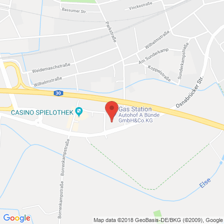 Position der Autogas-Tankstelle: Shell Tankstelle in 32257, Buende