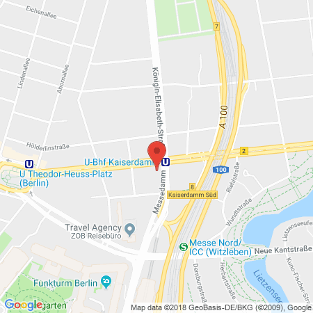 Position der Autogas-Tankstelle: Aral Tankstelle in 14057, Berlin