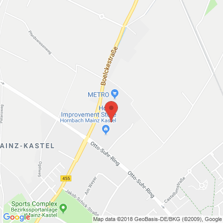 Position der Autogas-Tankstelle: Supermarkt-tankstelle Mainz Kastel Boelckestr. 78 in 55252, Mainz Kastel