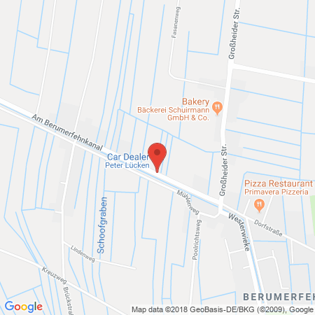 Position der Autogas-Tankstelle: AVIA Tankstelle in 26532, Großheide