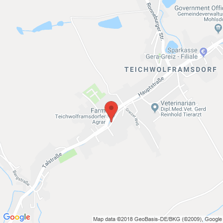 Position der Autogas-Tankstelle: Agrar Gmbh Tankstelle in 07987, Teichwolframsdorf