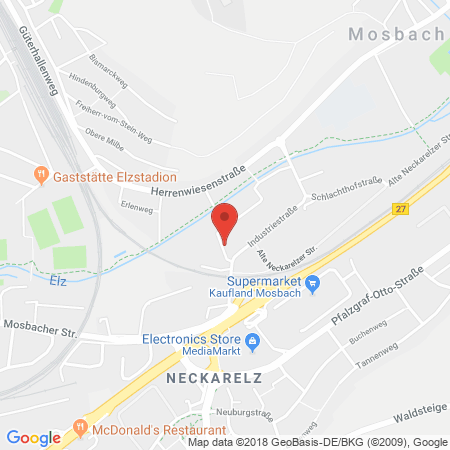 Position der Autogas-Tankstelle: Zahradnik Mosbach in 74821, Mosbach-neckarelz