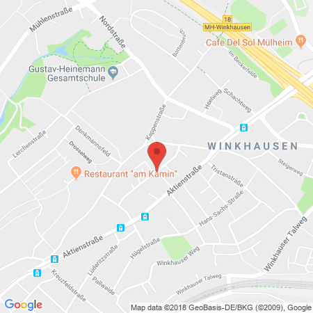 Position der Autogas-Tankstelle: Kraft Gmbh in 45473, Mülheim A.d. Ruhr