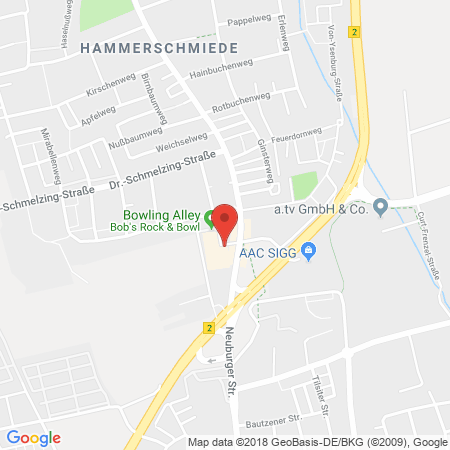 Position der Autogas-Tankstelle: E-center Tankstelle in 86167, Augsburg-lechhausen