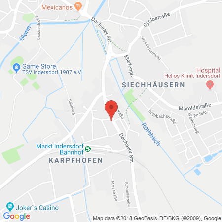 Position der Autogas-Tankstelle: Bk-tankstelle Vogel in 85229, Markt Indersdorf